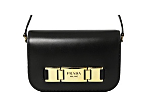 Prada City Calf Leather Black Crossbody Flap Bag