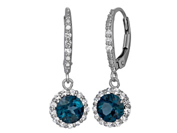 Picture of London Blue Topaz Sterling Silver Dangle Earrings 2.32ctw