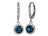 London Blue Topaz Sterling Silver Dangle Earrings 2.32ctw