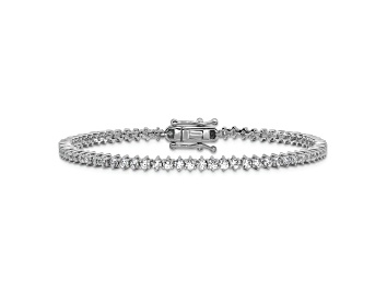 Picture of Rhodium Over Sterling Silver Polished Cubic Zirconia Tennis Bracelet