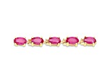 Glass Filled Pink Ruby 14K Yellow Gold Over Sterling Silver Bracelet 7.00ctw