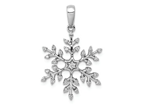 14K White Gold 1/6ct. Diamond Snowflake Pendant
