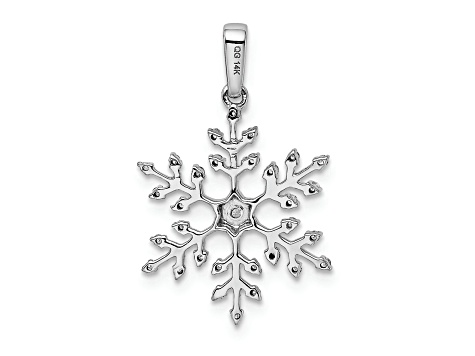 14K White Gold 1/6ct. Diamond Snowflake Pendant