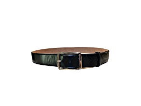 Fendi Silver Buckle Smooth Black Calf Leather Belt 100