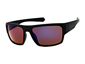 Guess Men's Black Rectangular Frame / Smoke Mirrored Lenses Sunglasses