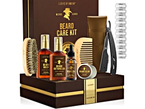 LoveryMEN 13-Piece Beard Care Kit – Ultimate Grooming Set with Oil, Balm, Wash, Razor and More