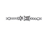 Clear 4mm Cubic Zirconia, Rhodium Plated over Sterling Silver Tennis Bracelet