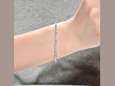 Clear 4mm Cubic Zirconia, Rhodium Plated over Sterling Silver Tennis Bracelet