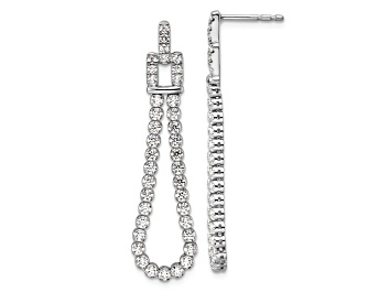 Picture of Rhodium Over 14K White Gold Lab Grown Diamond SI1/SI2, G H I, Post Loop Dangle Earrings