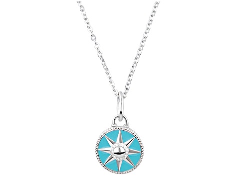 Judith Ripka 0.40ctw Bella Luce® Diamond Simulant and Enamel Rhodium Over Sterling Silver Necklace
