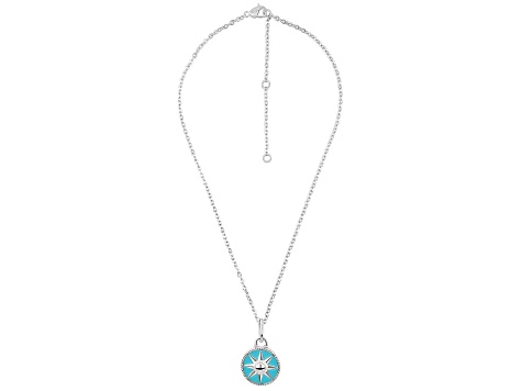 Judith Ripka 0.40ctw Bella Luce® Diamond Simulant and Enamel Rhodium Over Sterling Silver Necklace