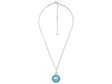 Judith Ripka 0.40ctw Bella Luce® Diamond Simulant and Enamel Rhodium Over Sterling Silver Necklace