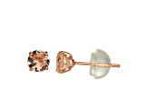 Round Morganite Simulant 14K Rose Gold Children’s Stud Earrings 0.60ctw