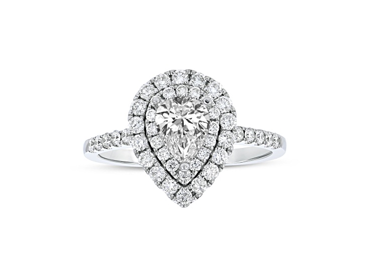 1.09ctw Diamond Engagment Ring in 18k White Gold