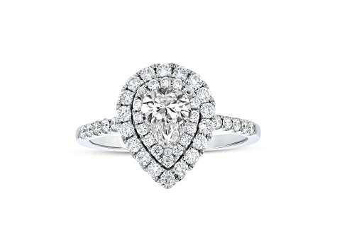 1.09ctw Diamond Engagment Ring in 18k White Gold