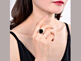 Smoky Quartz with Cubic Zirconia Accents 18K Yellow Gold Over Sterling Silver Halo Ring, 5.99ctw