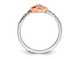 14K Two-tone White and Rose Gold First Promise Heart Cluster Diamond Promise/Engagement Ring 0.11ctw