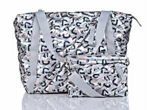 GO Dash Dot Weekender Handbag in Cheetah Silver Blue