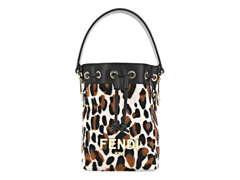 Fendi Mon Tresor Animal Print Sheepskin Mini Crossbody