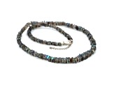 Labradorite Beaded Sterling Silver Necklace 75.00ctw