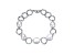 Genuine Freshwater Pearl and CZ, Rhodium Plated over Sterling Silver Chain Bracelet