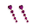 Off Park® Collection, Fushia Pink Graduating Heart Crystal Earring.