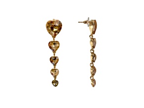 Off Park® Collection, Champagne Graduating Heart Crystal Earring.
