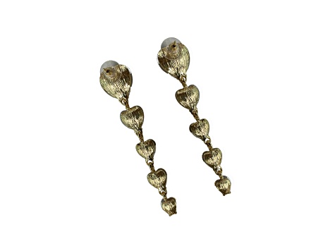 Off Park® Collection, Champagne Graduating Heart Crystal Earring.