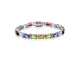 Multi-Gemstone Sterling Silver Tennis Bracelet