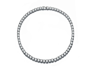 Clear Cubic Zirconia, Sterling Silver Tennis Necklace