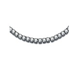 Clear Cubic Zirconia, Sterling Silver Tennis Necklace