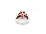 5.03 Cts Rhodochrosite and 1.20 Cts White Diamond Ring in 14K 2- Tone