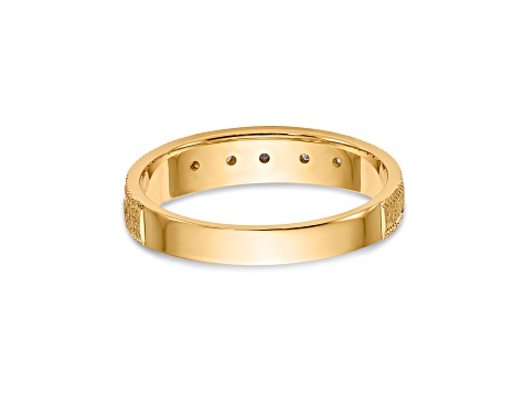 14K Yellow Gold AA Quality Ladies Wedding Band 0.05ctw