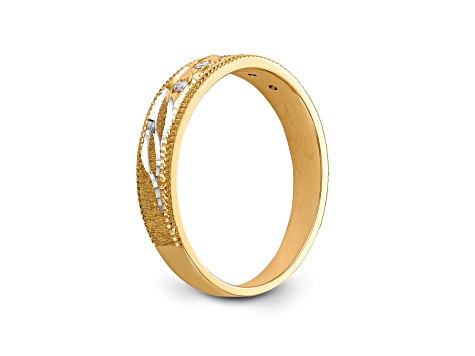 14K Yellow Gold AA Quality Ladies Wedding Band 0.05ctw