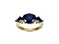 Lab Created Blue Sapphire 18k Yellow Gold Over Sterling Silver September Birthstone Ring 3.11ctw