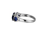 Lab Created Blue Sapphire Platinum Over Sterling Silver September Birthstone Ring 3.11ctw