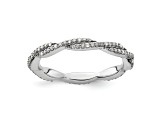 Sterling Silver Stackable Expressions Polished Diamond Ring 0.264ctw
