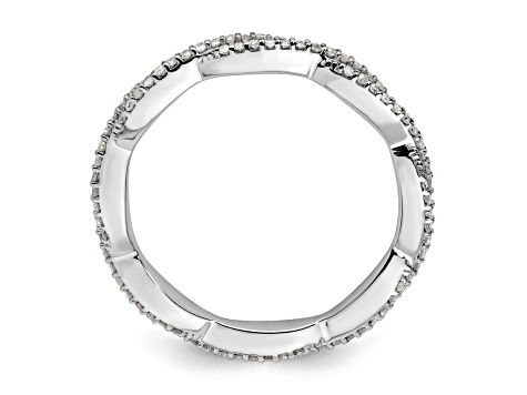 Sterling Silver Stackable Expressions Polished Diamond Ring 0.264ctw