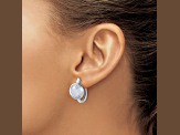 Rhodium Over 14k White Gold Moon and Star Hinged Hoop Earrings with Moonstone and Diamonds