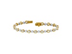14k Yellow Gold 5ctw Oval & Round dual tone Cut Lab Grown Diamond Tennis Bracelet 7"