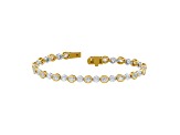14k Yellow Gold 5ctw Oval & Round dual tone Cut Lab Grown Diamond Tennis Bracelet 7"