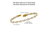14k Yellow Gold 5ctw Oval & Round dual tone Cut Lab Grown Diamond Tennis Bracelet 7"