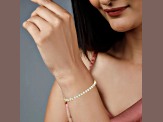 14k Yellow Gold 5ctw Oval & Round dual tone Cut Lab Grown Diamond Tennis Bracelet 7"