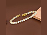 14k Yellow Gold 5ctw Oval & Round dual tone Cut Lab Grown Diamond Tennis Bracelet 7"