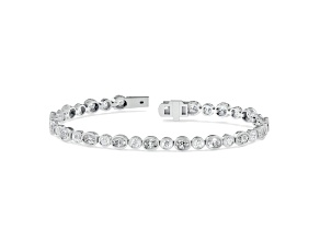 14k White Gold 5ctw Oval & Round dual tone Cut Lab Grown Diamond Tennis Bracelet 7"