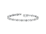 14k White Gold 5ctw Oval & Round dual tone Cut Lab Grown Diamond Tennis Bracelet 7"