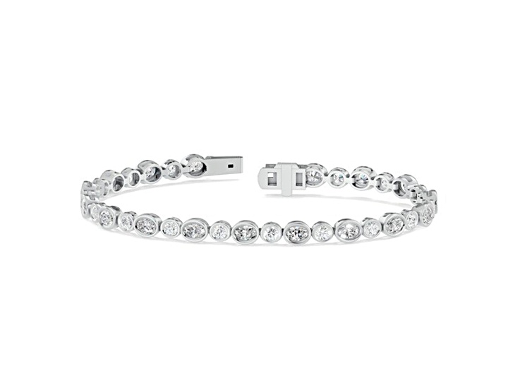 White Lab-Grown Diamond E-F VVS-VS 14k White Gold Tennis Bracelet 4.52ctw