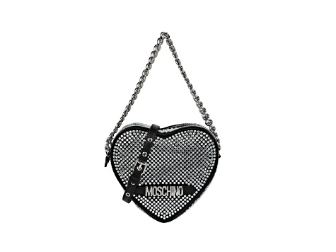 Moschino Crystal-Embellished Heart Shape Shoulder Bag