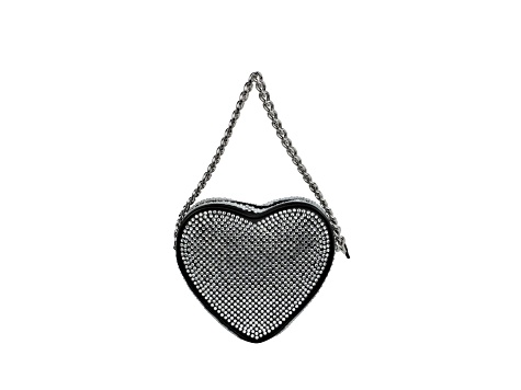 Moschino Crystal-Embellished Heart Shape Shoulder Bag