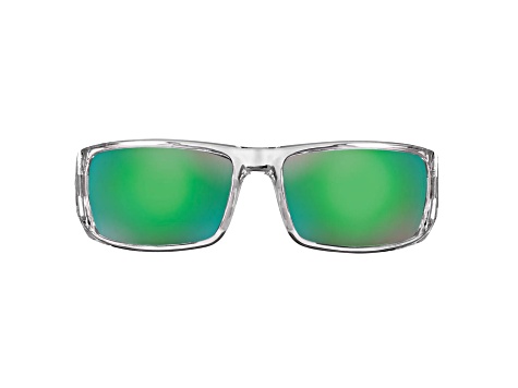 Flying Fisherman Morocco Polarized Sunglasses Crystal Frame/Amber Green Mirror Lens